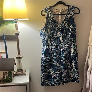 H&M Blue and White Floral Mini Dress